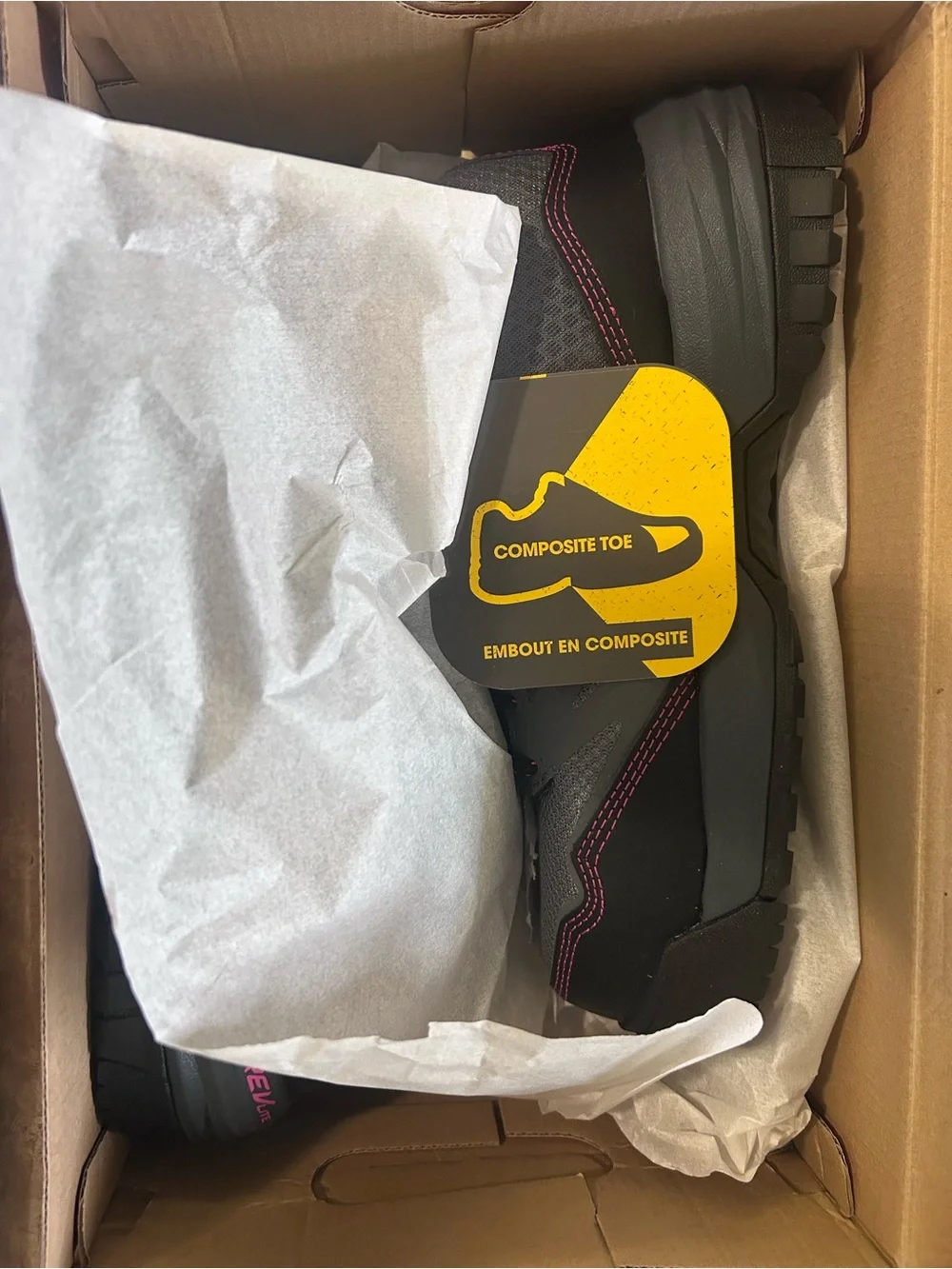 New Balance Black with Pink Accent Work Sneakers